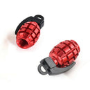 4x Red Grenade Car Bicycle Motorcycle BMX Tire Valve Metal Dust Hat Dusty XFO
