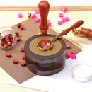 Retro Fire Sealing Wax Stick Metal Brass Spoon Wood Handle Furnace Pot Tool