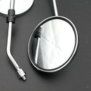 2Pcs Motorcycle Back View Mirror Electric Bicycle Moped 8mm Thread Handlebars