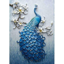 5D DIY Full Drill Diamond Painting Blue Peafowl Cross Stitch Embroidery Kit
