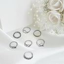 7pcs Daily Geometric Love Hollow Charm Knuckle Ring for Women Jewelry Gift