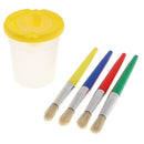 5 Pcs Paint Cups with Lids No Spill Paint Cups with Paint Brushes for Kids,