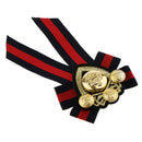 3pcs Bow Tie British Necktie Brooch Striped Fabric Collar Anchor Shape Pin