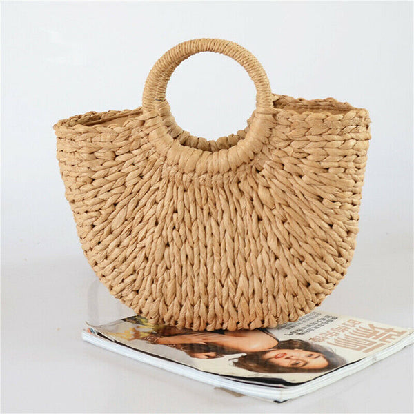 Women Bag Korean Foreign of Corn Skin The Semicircle Art Beach Bag Travel P N2G7