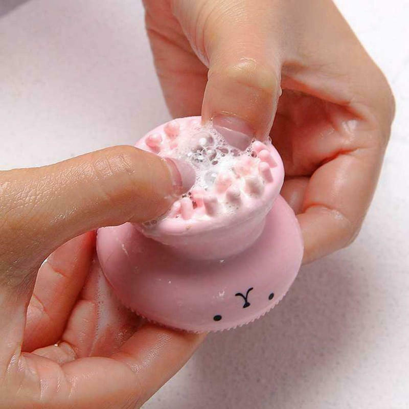 Jellyfish Shaped Silicone Face Cleanser Powder Puff Brush Facial Cleaner Brush