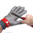 Work Glove Safety Cut Proof Stab Resistant Metal Welding 25cm Red Button