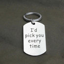 Engraved English Letter Tag Stainless Steel Key Chain Bag Key Accessorie CHC