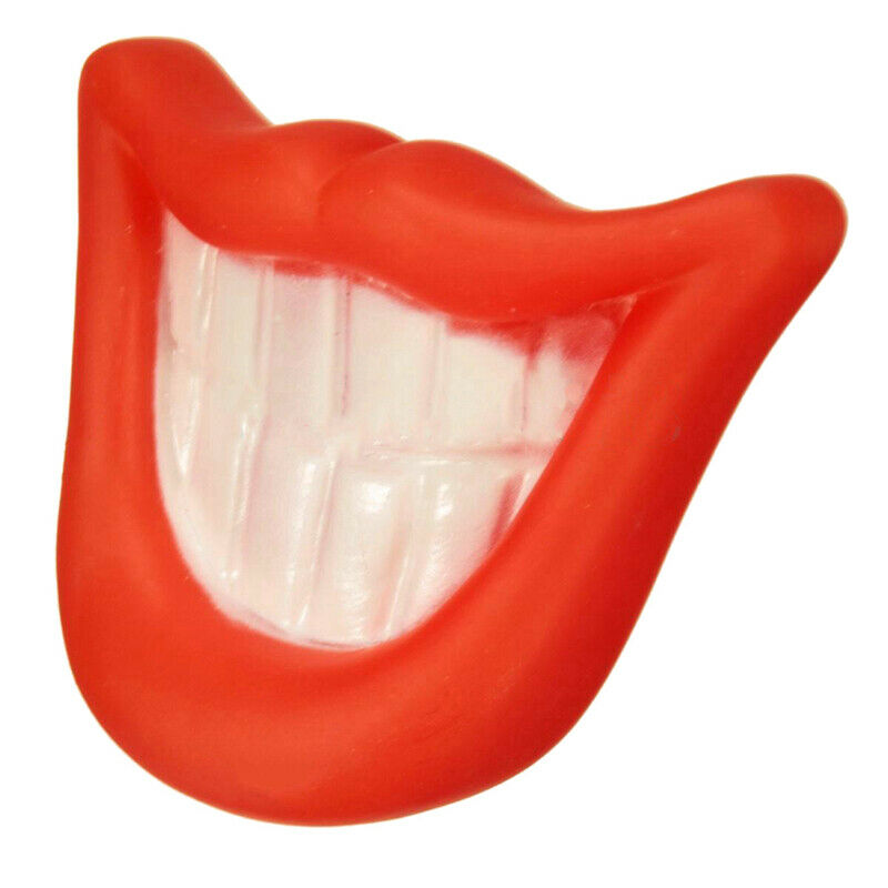 Funny Pet Dog Puppy Chew Sound Squeaky Giggle Big Smile Lips & Teeth Play T N4D8