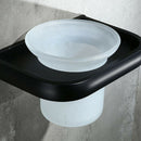 Black Wall Mounted Bathroom Cleaner Kit Space Aluminum Toilet Brush Holder