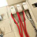 Jewelry Roll Organizer Bag Travel Necklace Bracelet Ring Carrying Case Disp