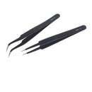 2x Anti-static Curved Straight Tip Precision Tweezers Set Electronic ESD Tool FT
