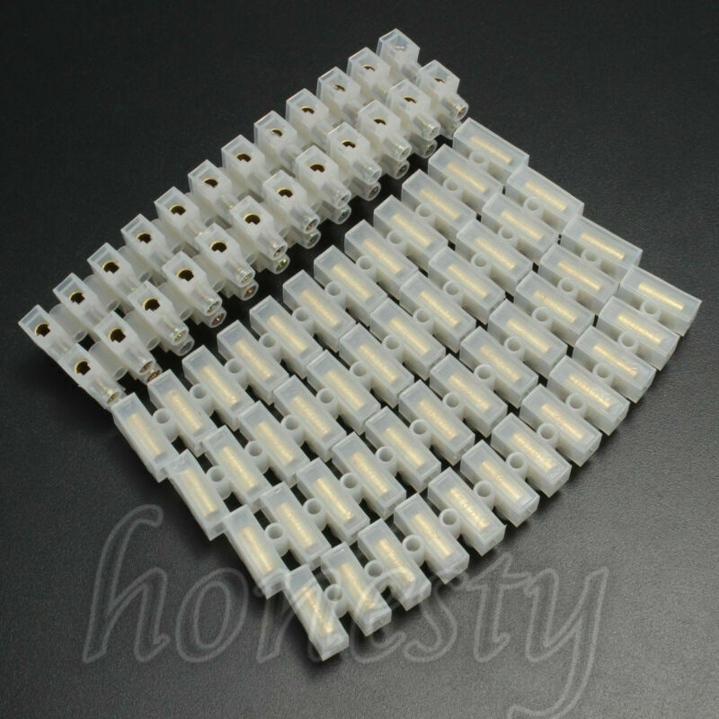 10PCS Dual Row 12 Positions Screw Terminal Electric Barrier Strip Block 380V 10A