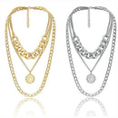 Punk Cuban Choker Necklace Exaggerated Thick Chain Fashion Queen Pendant Ne T7E5