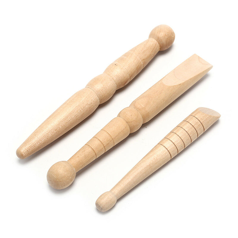 3PCS Wooden Foot Body Massage Stick Relieve Muscle Relaxing Tool Massager ne3c