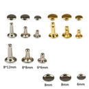 300 Sets Leather Rivets Double Cap Rivet Tubular Metal Studs with Punch Pli
