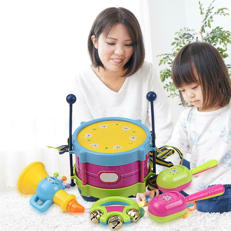 5pcs/Set Plastic Drum Musical Instruments Band Kit Music Toys for Children