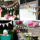 12 Flags VintageFabric Pennant Wedding Pennant Bunting Banner Garlands 3.2 OZ