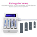 4 Slots LCD Plug Battery Batteries Charger For DC 5V 2A AA/AAA Rechargeable 2018