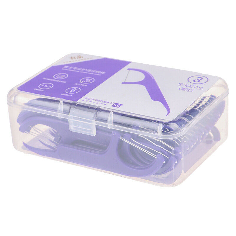 50pcs Dental Floss Flosser Picks Teeth Toothpicks Stick Tooth Clean Oral C Nw