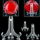 12Pcs/Set Clear Plastic Easels Plate Holders Display Dish Rack Picture Fram R7A9