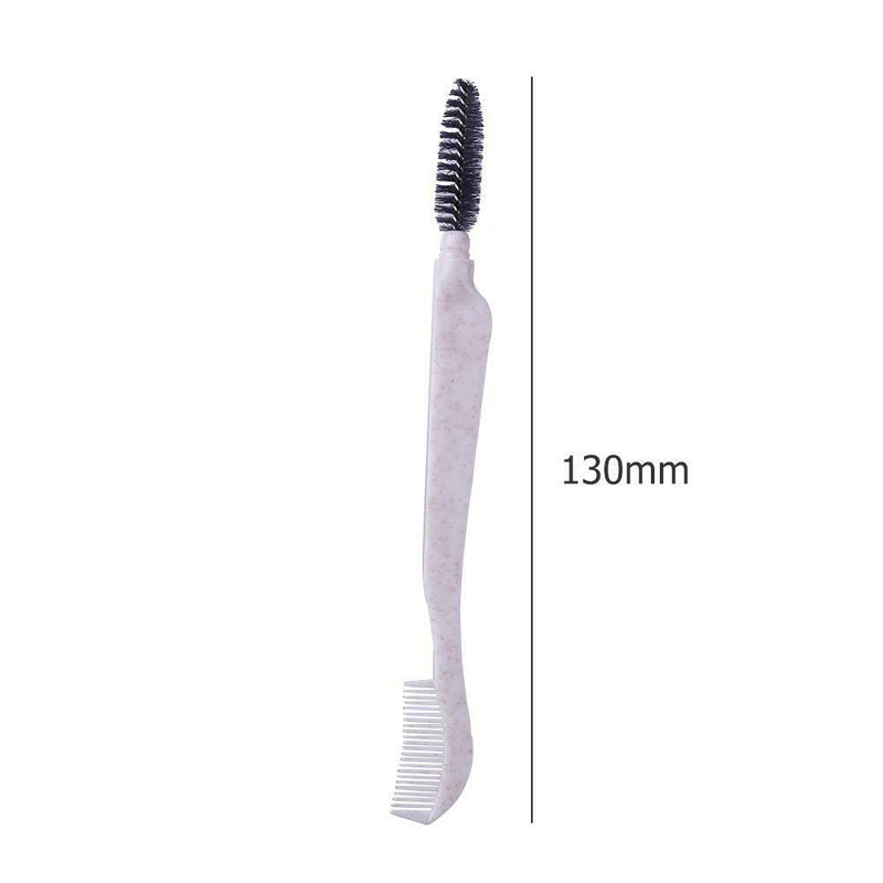 Double Head Eyebrow Brush Comb Wheat Straw Handle Eye Brows Makeup Tools A