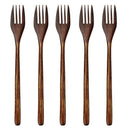 Wooden Forks, 5 Pieces Eco-friendly Japanese Wood Salad Dinner Fork Tablewa D4V8