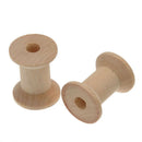 10PCs Wooden Empty Thread Spools Natural Color 29mm x23mm I3Z8