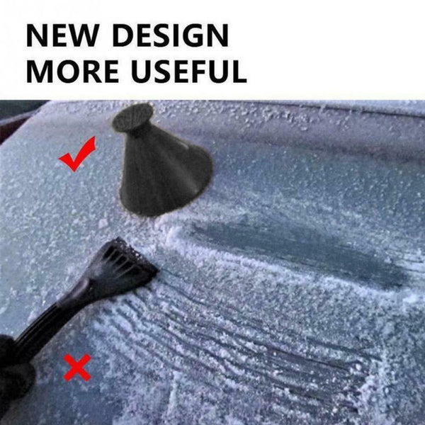 Cone Shaped Scrape Windshield Ice Scraper Funnel Remover (Black 14.5cm)