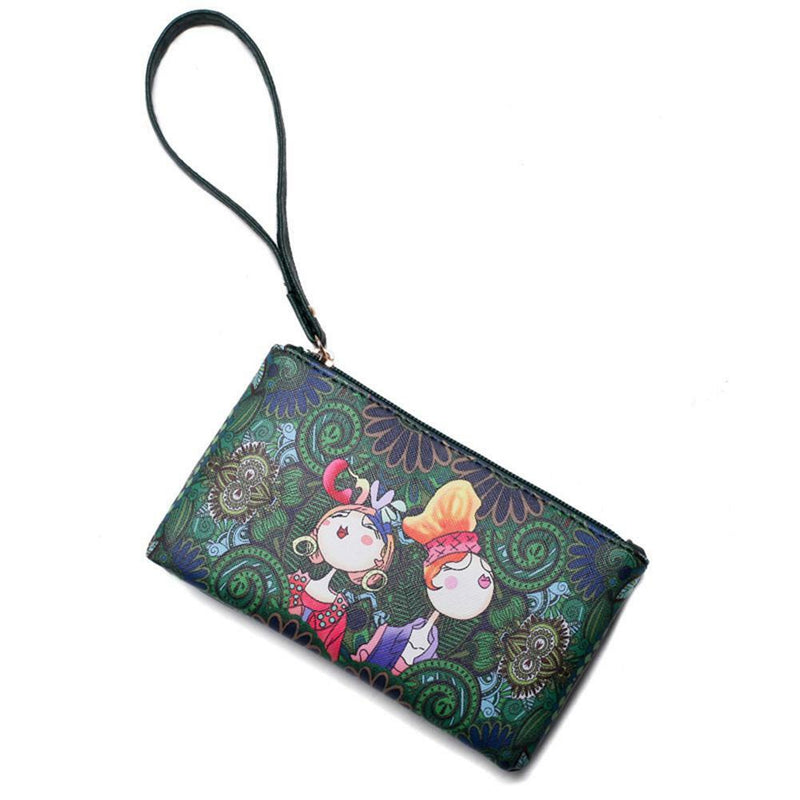 Fashion Women Ethnic Style Leather Bag Long Clutch Wallet Purse Handbag Wristlet