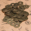 100x Lucky Chinese Feng Shui Brass Coins Fortune Oriental Emperor Qing NHH