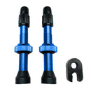 2pcs Presta Valve 54mm with Tool for MTB Road Bike Tubeless Tires (Blue)