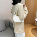 Pure Soft Leather Women Handbag Small Underarm Shoulder Totes Bag (Beige)