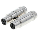 1 Pair(2 Packs) 4-Pin Mini XLR 5mm Socket Head Female Audio Jack Connector Set
