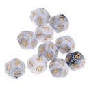 10pcs 12 Sided Dice D12 Polyhedral Dice for    DND MTG RPG High quality White