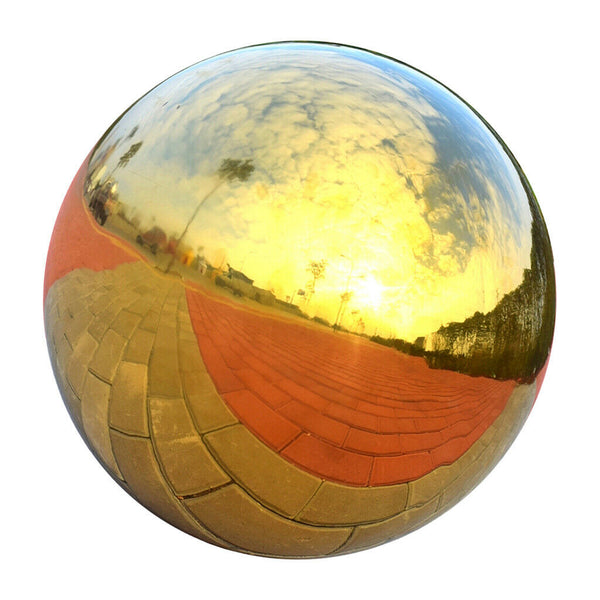 Pack of 3 Golden Stainless Steel Gazing Ball Seamless Mirror Balls Sphere Hollow