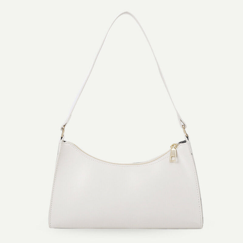 Fashion Pure Women Handbag Leather Female Small Shoulder Tote Bag (White)