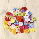 100 Pcs 4 Holes Round Plastic Sewing Buttons Mixed Color Scrapbooking 20mm Lots