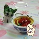 Food Simulation Key Chains Chinese Blue and White Porcelain Food Bowl OZ