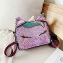 Sequins Animal Shaped Shoulder Handbags Women Small Crossbody Bags (Purple)