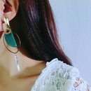 Vogue Women Long Asymmetric Earrings Drop Dangle Green Chain Earrings EJH