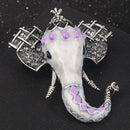 Fashion Wedding Bridal Crystal Enamel Animal Elephant Brooch Pin Jewelry Gifts