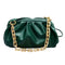 Women Chain Shoulder Bags PU Leather Cloud Party Clutch Handbag (Green)