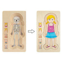 Multi-Layer Wooden Human Puzzles Human Body Structure Toys Intellectual Woo