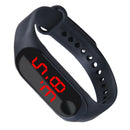 LED Digital Watch Touch Screen Silicone Smart Wristwatch Bracelet Black