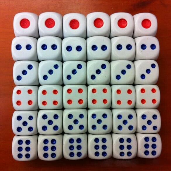 10pcs White Acrylic Round Corner Dice 6 Sided Die Portable Table Games Dice