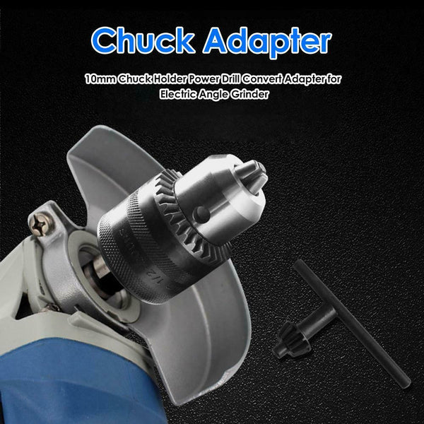 10mm Chuck Holder Power Drill Convert Adapter+1pc Key For Electric Angle Grinder