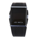 Luxury Digital Mens Red LED Light Sport Wrist Watch Gift Style - Black