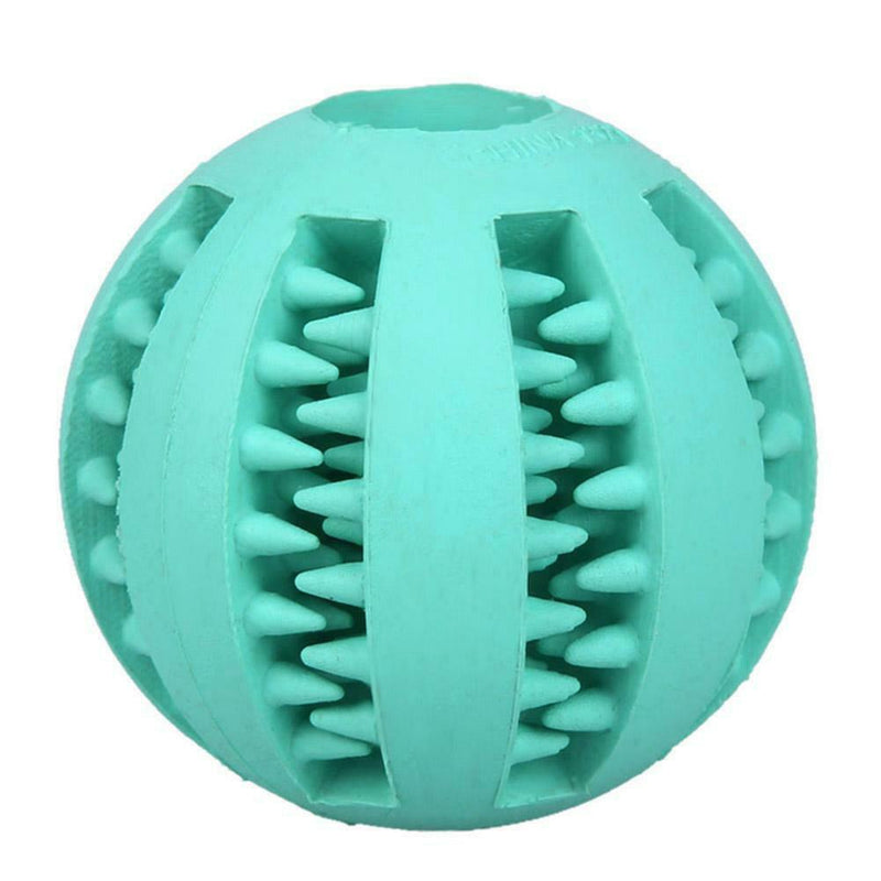 5cm Pet Toys Rubber Interactive Ball Dog Chew Tooth Cleaning(Lake Blue)