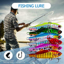 6pcs Plastic VIB Hard Bait Lead Inside Vibration Fishing Lure Popper Baits