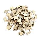 50 Sets Animal Shapes Blank Wood Heart Embellishments Wood Birds Slices for